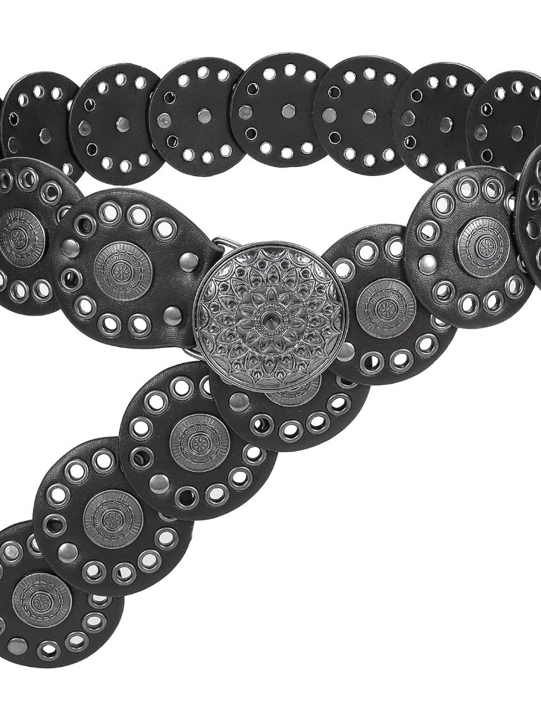 Western Belts For Women Vintage Disc Waist Belts Concho Leather Belts Boho Waist